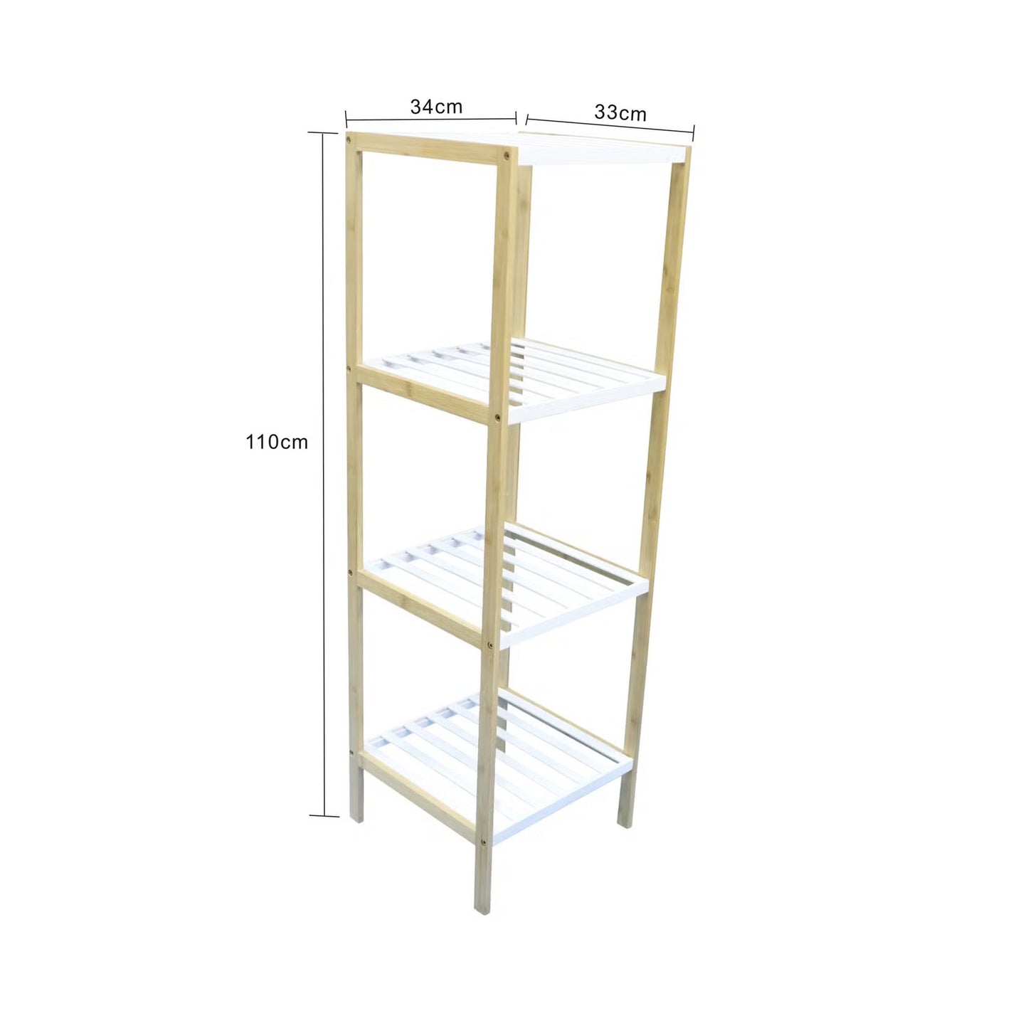 4-Tier Bamboo Bath Shelf, White