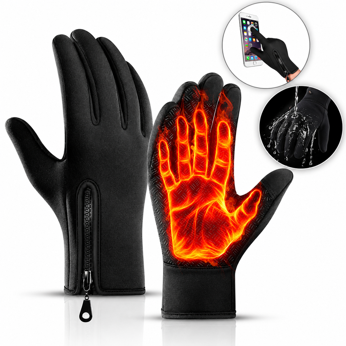 Thermal Gloves, Unisex Touch Screen Winter Gloves