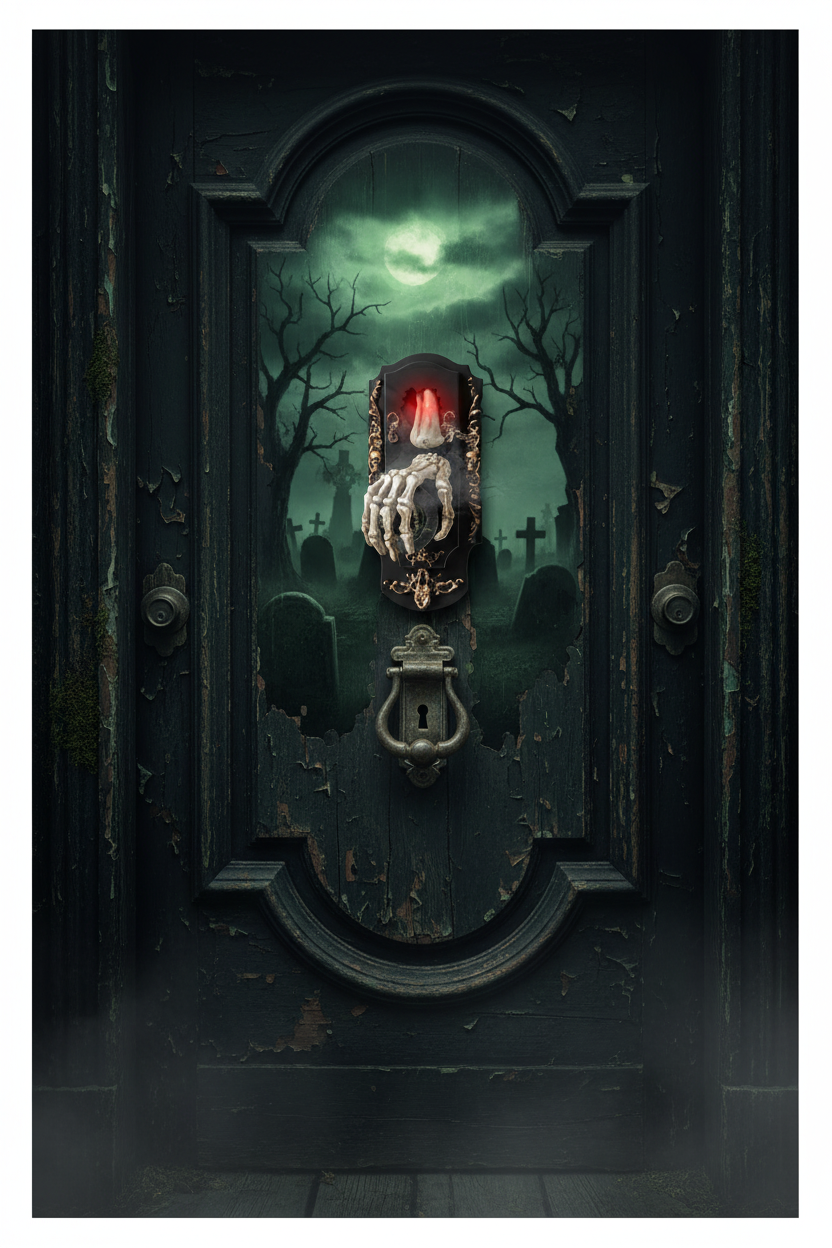 Motion Sensor Doorbell Prop with Sound and Light Effects, Halloween Party Decoration