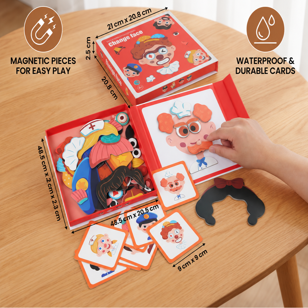 Emotion Recognition Puzzle with Interchangeable Face Parts for Kids