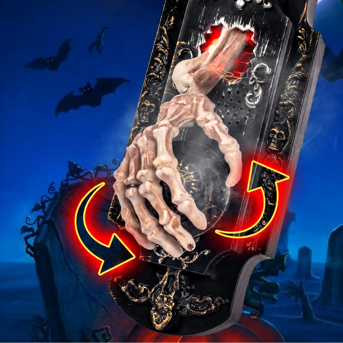 Motion Sensor Doorbell Prop with Sound and Light Effects, Halloween Party Decoration