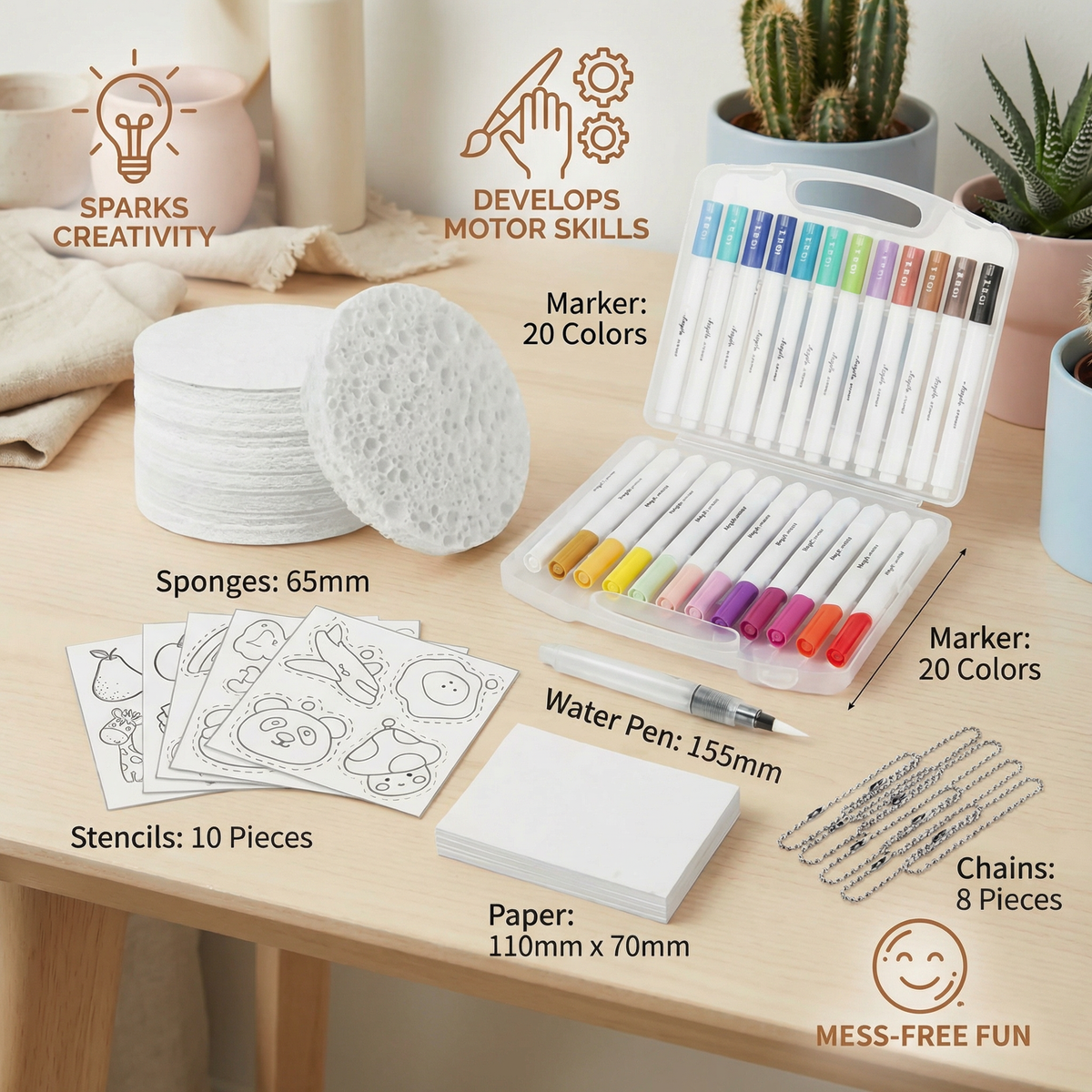 Creative Sponge Painting Art Set for Kids with Bubble Effect Textures