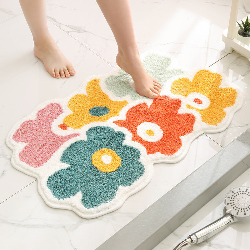 Heart Shaped Area Rug with Plush Fibers and Grip Backing, Machine Washable