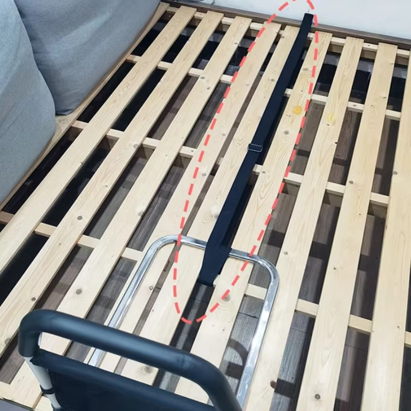 Under Mattress Bedside Grab Rail with Ergonomic Non Slip Handle and Steel Frame