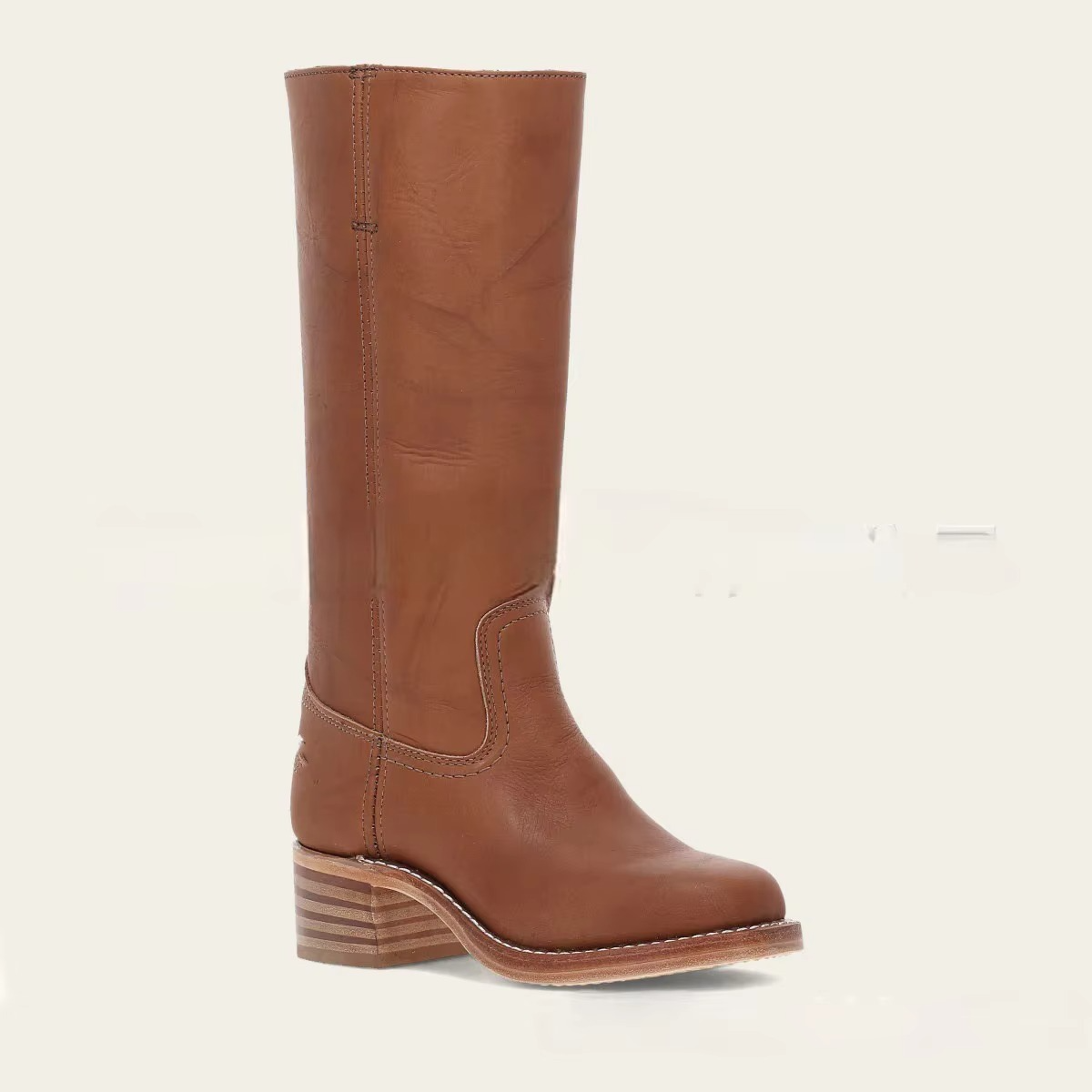 Womens Wide Calf Knee High Boots with a Square Heel, Round Toe and Pull On Style in Six Colors