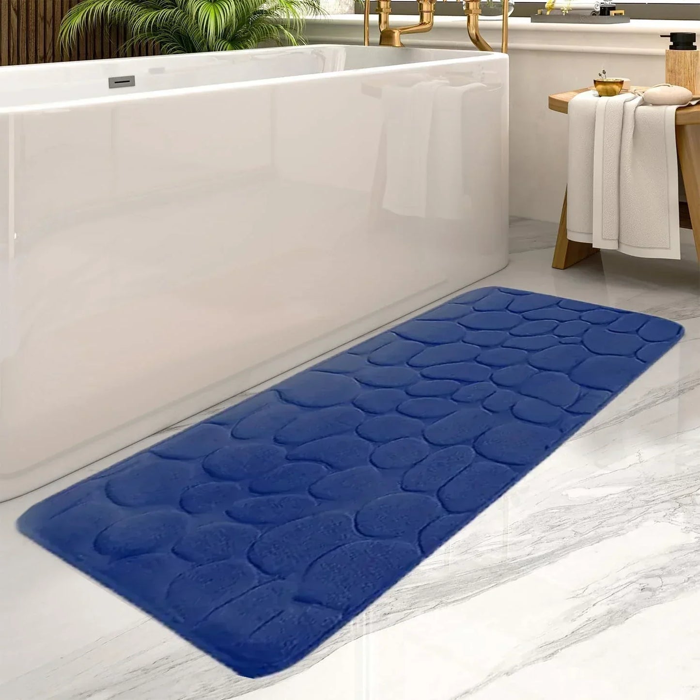 Microfiber Bath Mat with Tall Pile and Non Slip Backing, 24x36 Inches