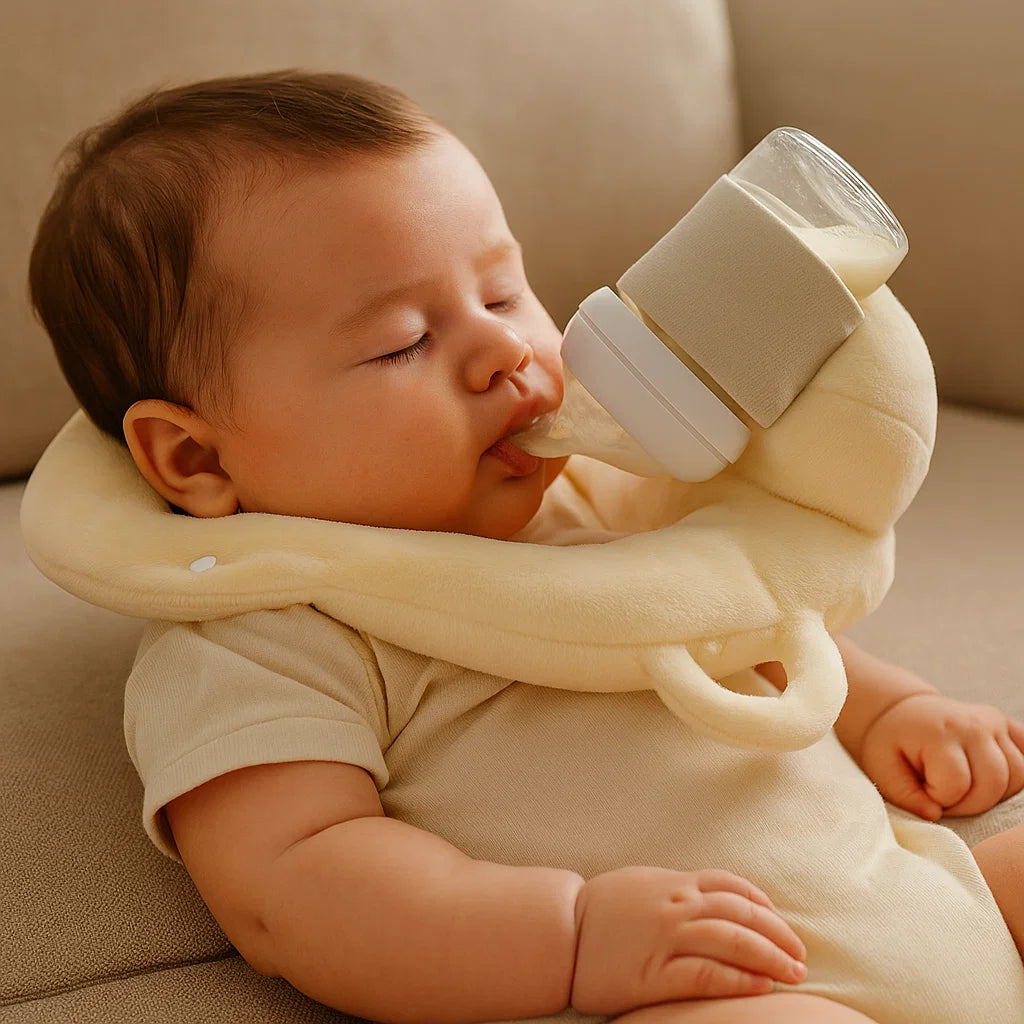 Baby Feeding Support Pillow with Breathable Mesh and Bottle Holding Design in Five Colors