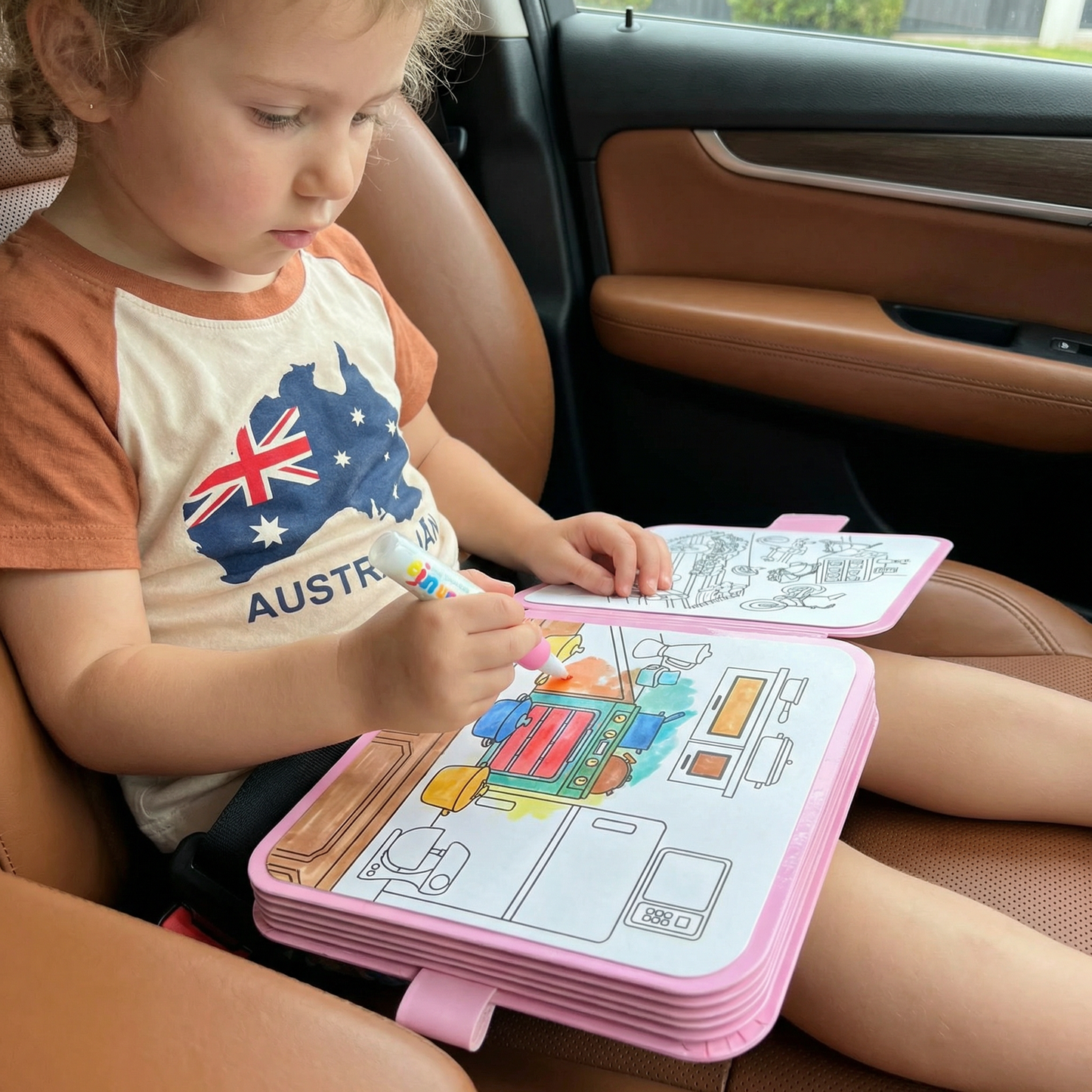 Water Coloring Book with Reusable Pages and Refillable Pen, No Mess Design