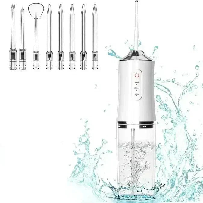Rechargeable Water Flosser with Replaceable Nozzles