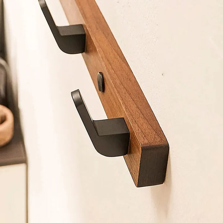 Decorative Wall-Mounted Wood and Metal Coat Organizer
