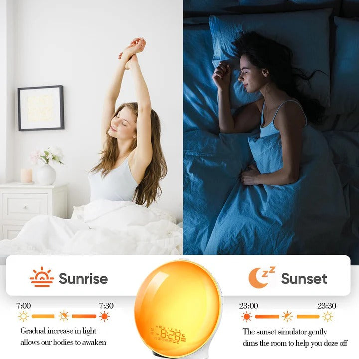Alarm Clock with Adjustable Light and Sound Options