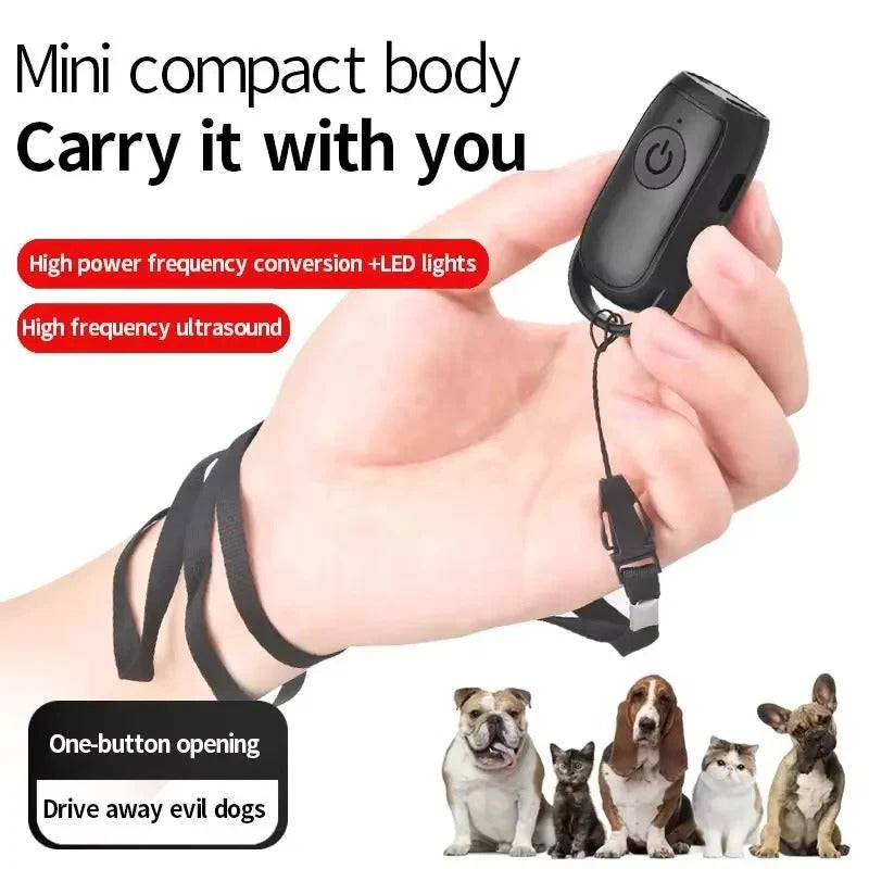 Handheld Ultrasonic Dog Deterrent with LED Light