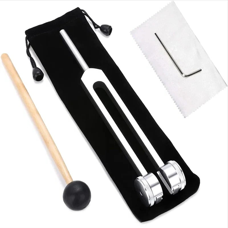 128 Hz Aluminum Tuning Fork with Weighted Precision Design