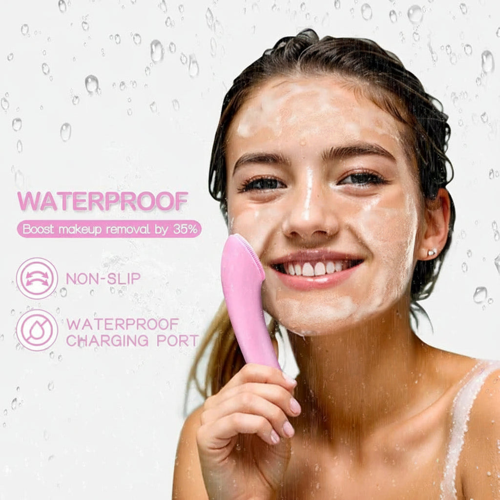 Rechargeable Silicone Face Scrubber with Heated Massage