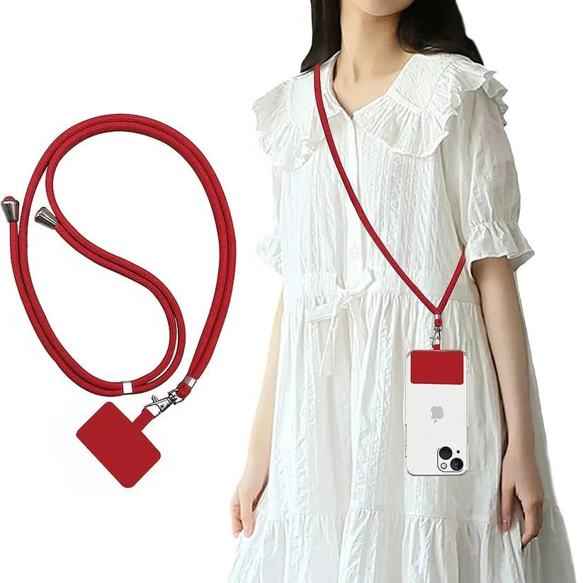 Hands-Free Crossbody Lanyard Phone Carrier with Adjustable Length Strap