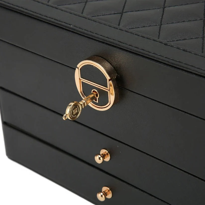 Tiered Jewelry Display Box with Multi Compartment Storage Design