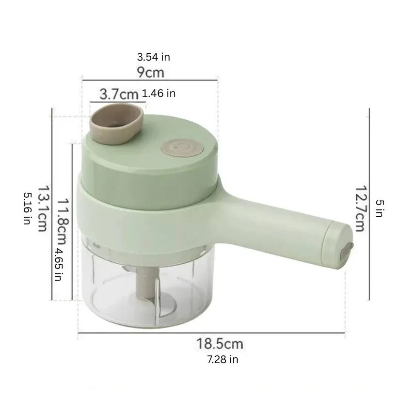 Motorized Vegetable Dicer and Chopper with One Button Control and Prep Blades