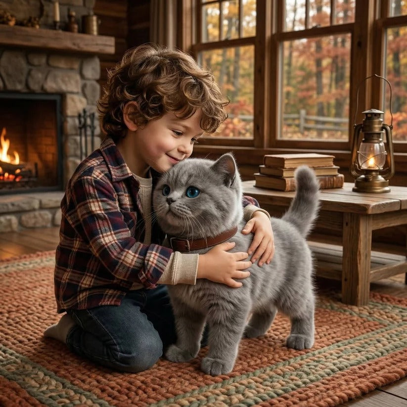 Battery Operated Plush Cat Toy with Walking and Sound for Kids