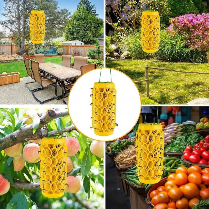 Reusable Hanging Wasp and Hornet Catcher Trap for Outdoor Garden Use, Set of 2