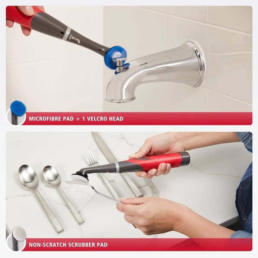 Cordless Electric Scrubber Kit for Tile Grout, Shower and Bathroom Cleaning, 18 Piece