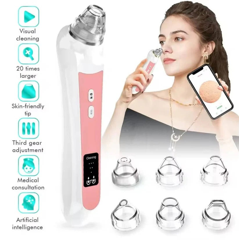 Pore Vacuum Extractor with Built-In Camera and Rechargeable Battery