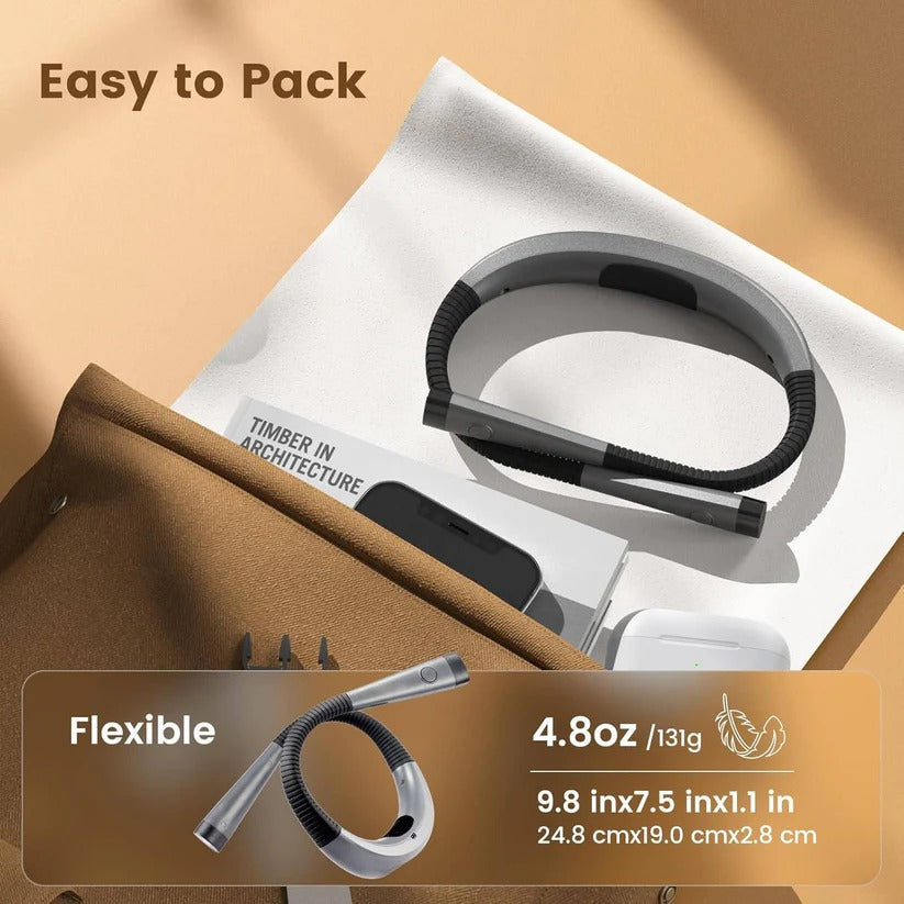 Rechargeable Neck Reading Light with Flexible Arms and 3 Color Modes