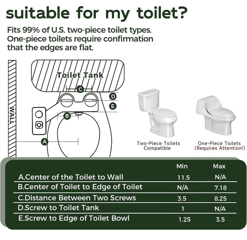 Cold Water Bidet Seat Attachment with Dual Nozzle and Self-Cleaning Function