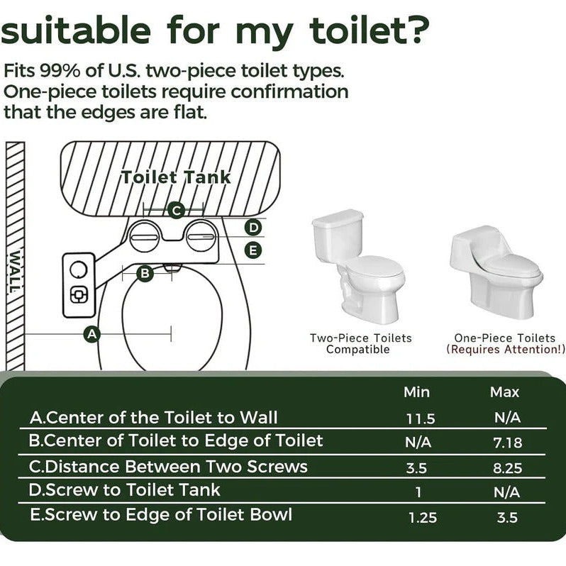 Cold Water Bidet Seat Attachment with Dual Nozzle and Self-Cleaning Function