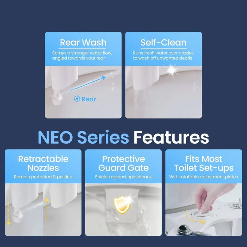 Single Nozzle Bidet Toilet Attachment with Adjustable Water Pressure Control