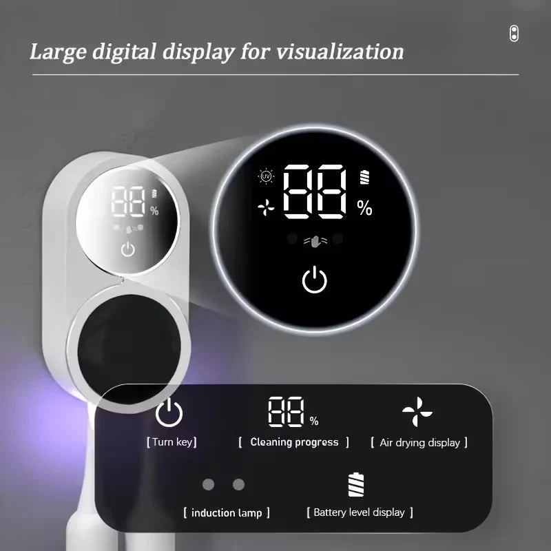 Wall Mount UV Toothbrush Holder with Touchless Sensor Organizer