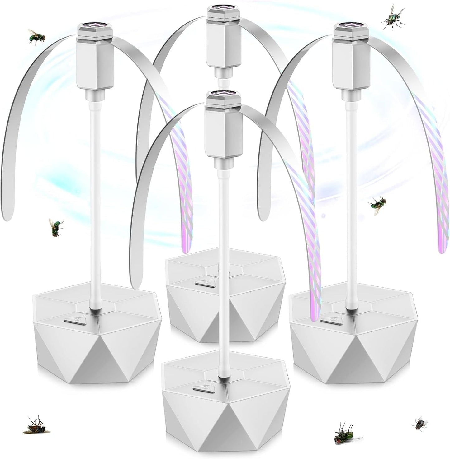 Portable Fly Repellent Table Fans with Hanging Hook and Adjustable Neck, Set of 4