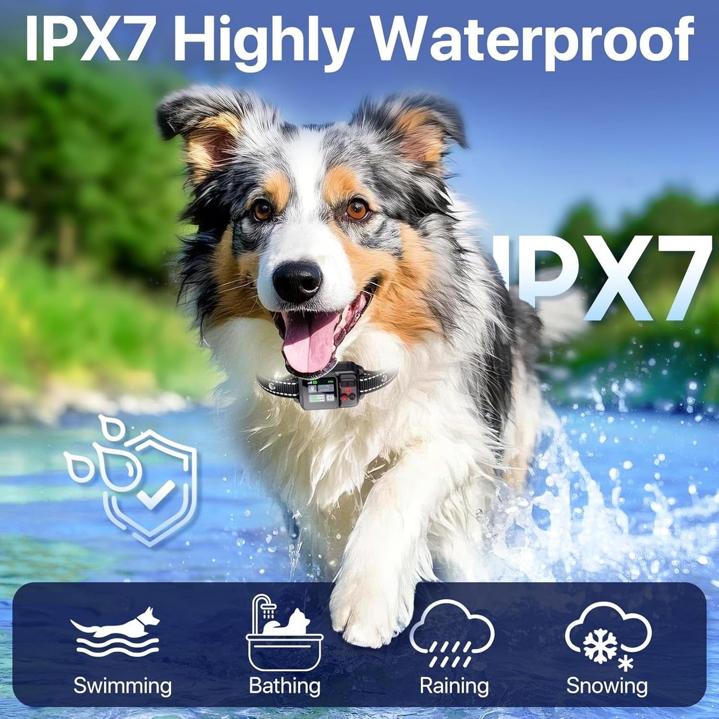 Rechargeable Wireless Dog Fence Collar with Adjustable Boundary and Training Modes
