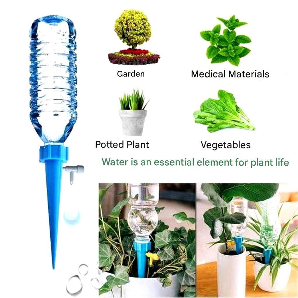 Automatic Plant Watering Spikes with Adjustable Valve for Standard Bottles, 12 Pack