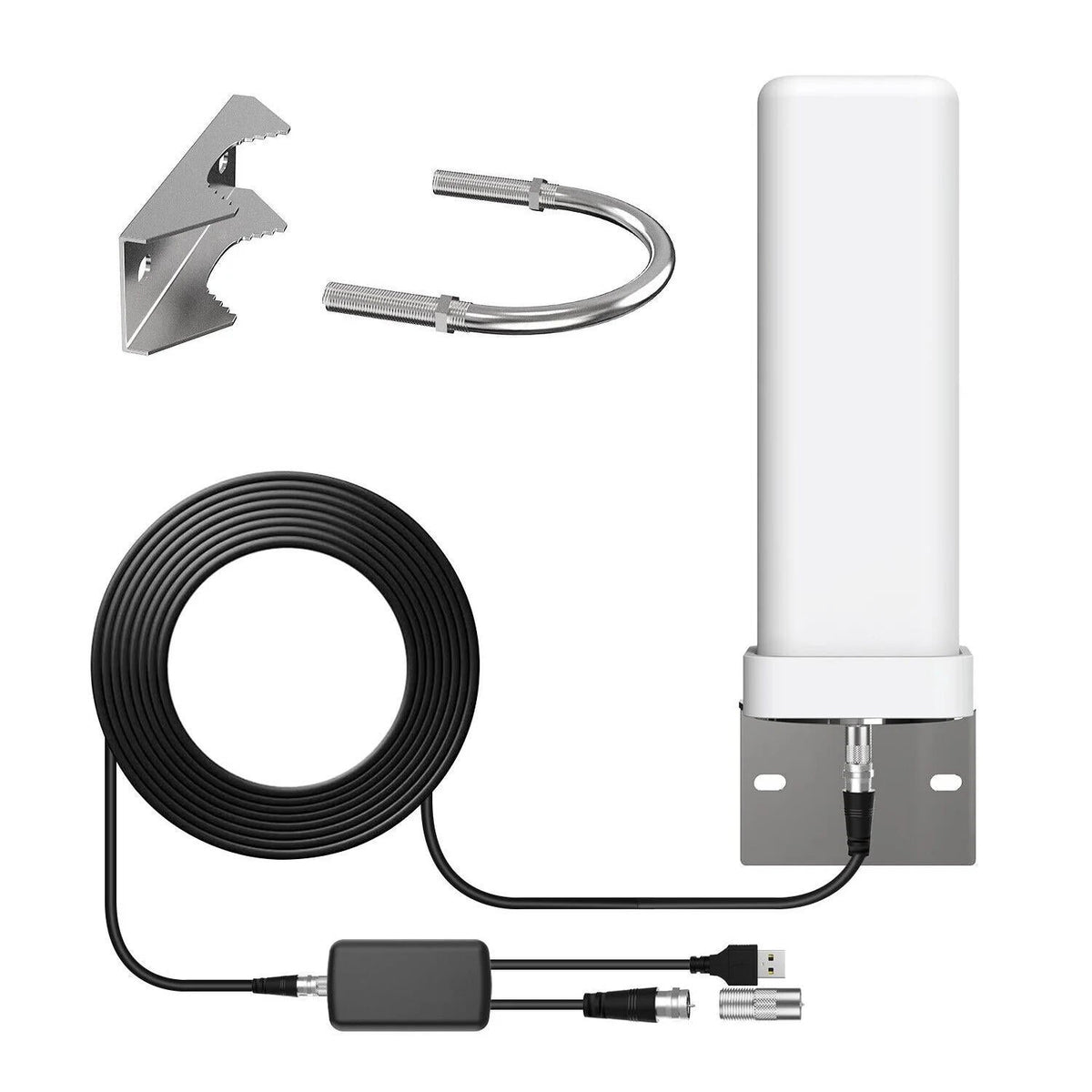 Outdoor HD Antenna with 360° Rotation and Signal Amplifier, 460 Mile Range