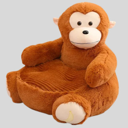 Animal Themed Fluffy Sleeping Bed for Pets with Bolster Rim and Washable Fabric