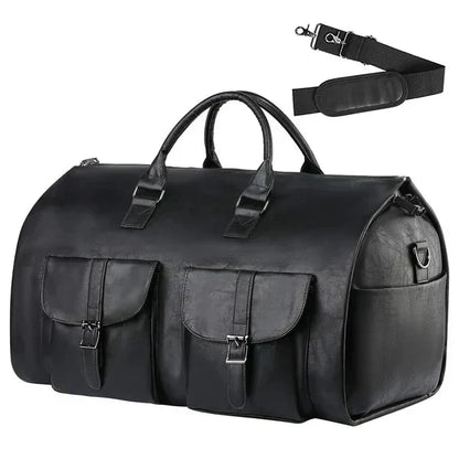 Suit Carrier Travel Bag with Separate Footwear Pocket, Folds into Weekender