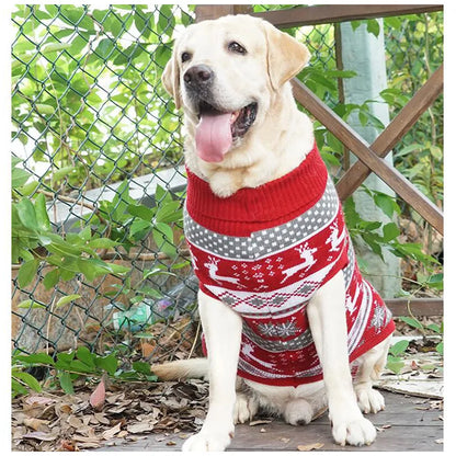 Christmas Themed Puppy Pullover Jumper with Stretch Collar and Warm Knit Fabric
