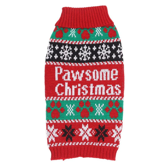 Knitted Christmas Jumper for Dogs and Cats with Snowman Design, Available in 5 Sizes