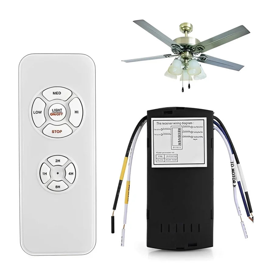 Wireless Fan Speed and Light Controller with Wall Mount Holder, Fits Most Brands