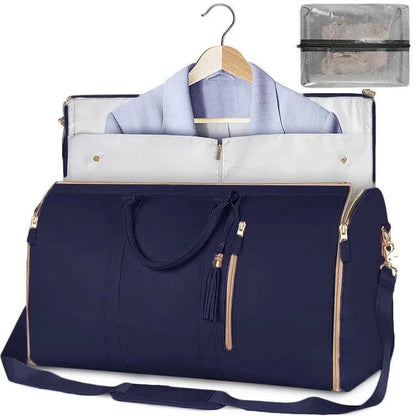 Foldable Suit Cover Travel Case with Inner Storage Compartments and Carry Strap