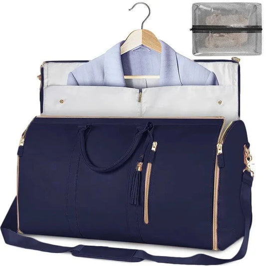 Foldable Suit Cover Travel Case with Inner Storage Compartments and Carry Strap