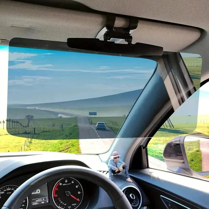 Clip On Tinted Windshield Shade for Drivers with Adjustable Panel