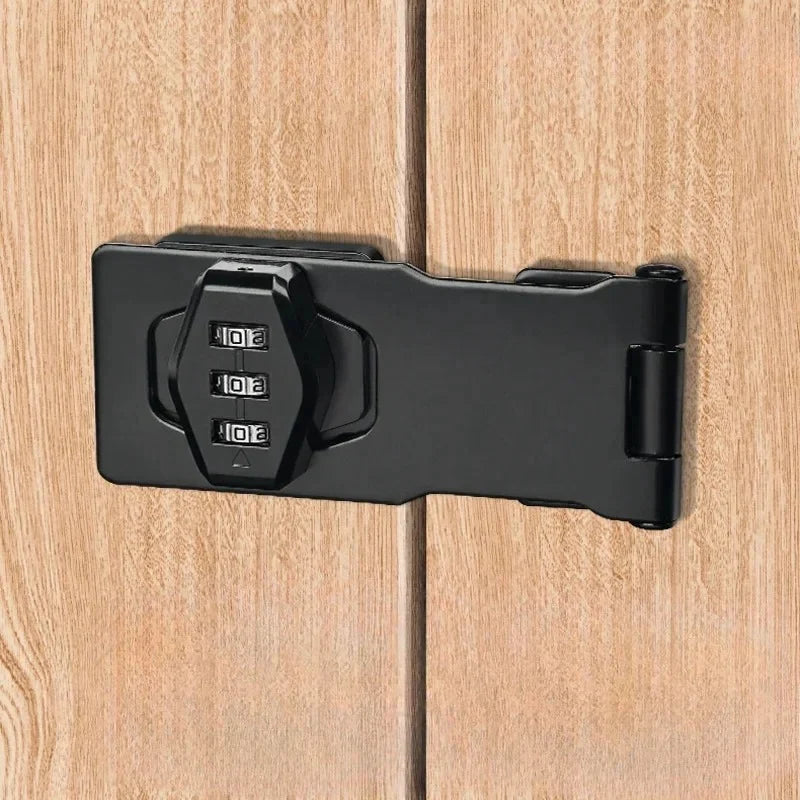 Keyless Cupboard Drawer Latch with Resettable 3 Number Code, Adhesive Mount