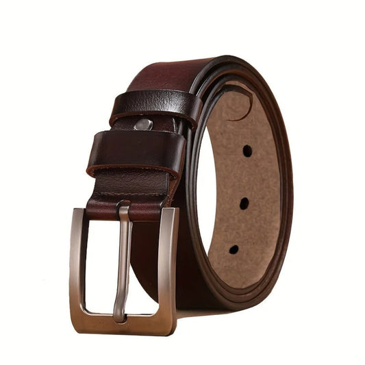 Genuine Leather Waist Strap with Single Prong Buckle, Available in Black and Brown