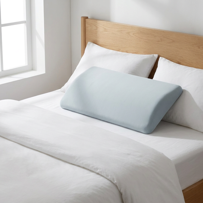 Memory Foam Lumbar Pillow with Tapered Edges and Soft Knit Cover, 23.6in Width