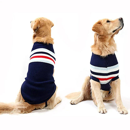Christmas Themed Puppy Pullover Jumper with Stretch Collar and Warm Knit Fabric