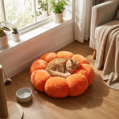 Blossom Shaped Cushion Bed for Cats and Small Dogs with Padded Edge