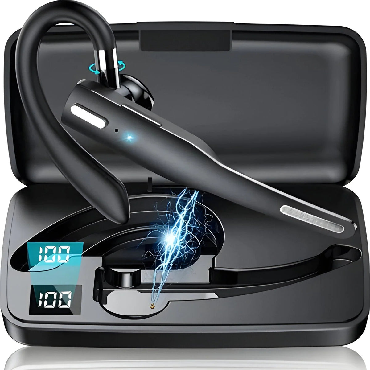 Bluetooth 5.1 Over Ear Driver Headset with Two Microphones and Boom Arm for Calls