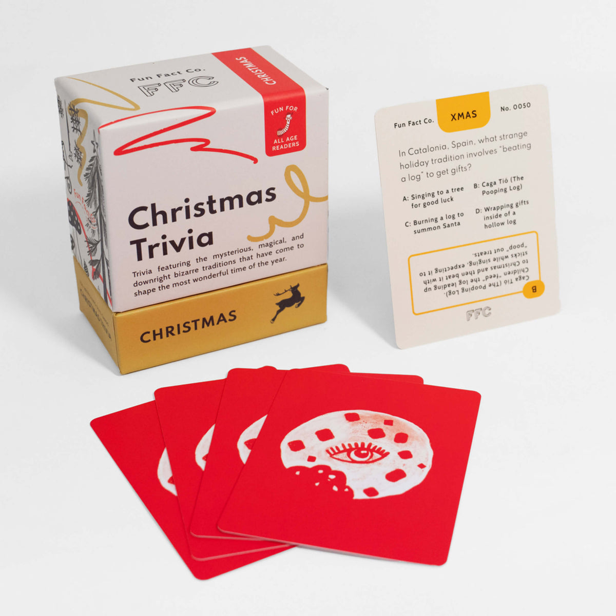 Christmas Trivia Deck with Quirky Holiday Questions for Family Dinners and Office Parties