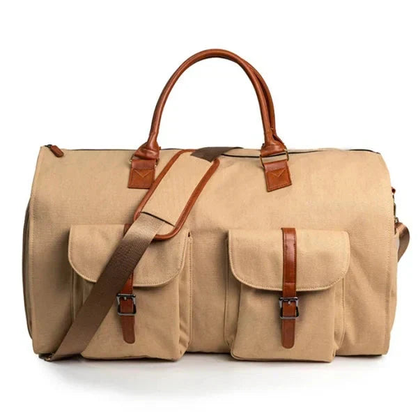 Suit Carrier Travel Bag with Separate Footwear Pocket, Folds into Weekender